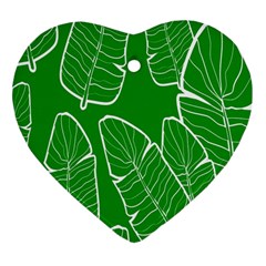 Green Banana Leaves Ornament (heart) by ConteMonfreyShop