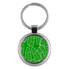 Green Banana Leaves Key Chain (round) by ConteMonfreyShop