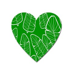 Green Banana Leaves Magnet (heart) by ConteMonfreyShop