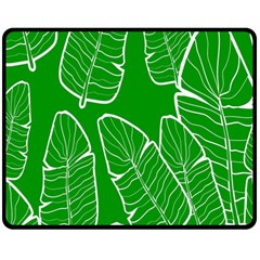 Green Banana Leaves Fleece Blanket (medium) by ConteMonfreyShop