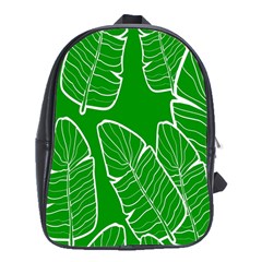 Green Banana Leaves School Bag (xl) by ConteMonfreyShop