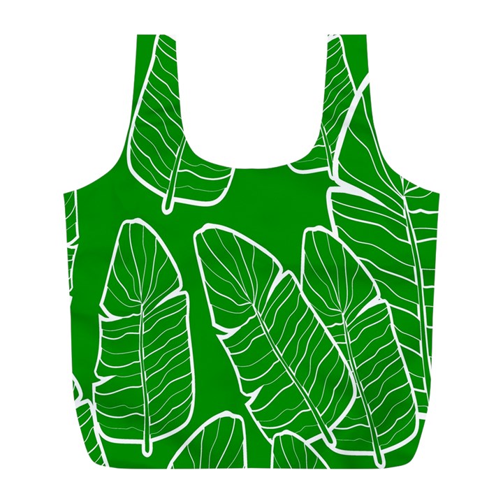 Green Banana Leaves Full Print Recycle Bag (L)