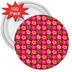 Little Flowers Garden   3  Button (100 pack) Front