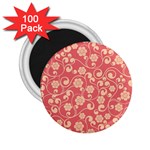 Pink Floral Wall 2.25  Magnet (100 pack)  Front