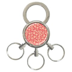 Pink Floral Wall 3-ring Key Chain by ConteMonfreyShop