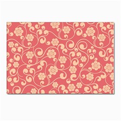 Pink Floral Wall Postcards 5  X 7  (pkg Of 10) by ConteMonfreyShop