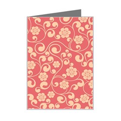 Pink Floral Wall Mini Greeting Card by ConteMonfreyShop