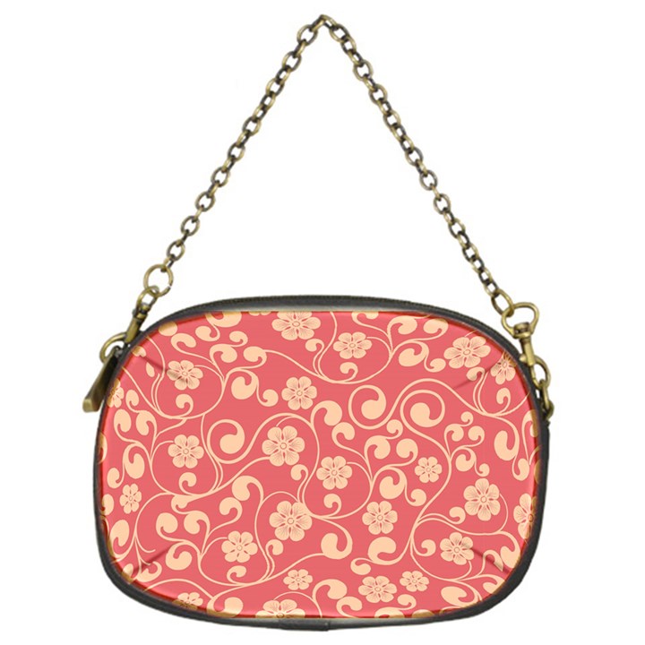 Pink Floral Wall Chain Purse (One Side)