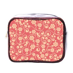 Pink Floral Wall Mini Toiletries Bag (one Side) by ConteMonfreyShop