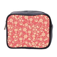 Pink Floral Wall Mini Toiletries Bag (two Sides) by ConteMonfreyShop