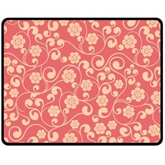 Pink Floral Wall Fleece Blanket (medium) by ConteMonfreyShop