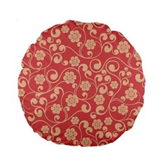 Pink Floral Wall Standard 15  Premium Round Cushion  by ConteMonfreyShop