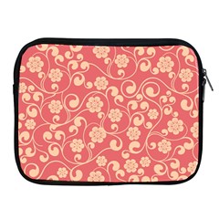 Pink Floral Wall Apple Ipad Zipper Case by ConteMonfreyShop