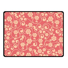 Pink Floral Wall Double Sided Fleece Blanket (small) by ConteMonfreyShop