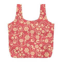 Pink Floral Wall Full Print Recycle Bag (l) by ConteMonfreyShop