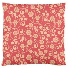 Pink Floral Wall Standard Flano Cushion Case (two Sides)