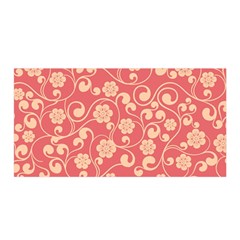 Pink Floral Wall Satin Wrap 35  X 70  by ConteMonfreyShop