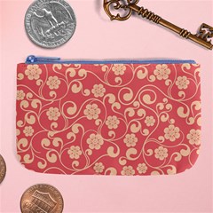 Pink Floral Wall Large Coin Purse