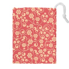 Pink Floral Wall Drawstring Pouch (4xl) by ConteMonfreyShop