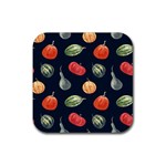 Vintage Vegetables  Rubber Coaster (Square) Front