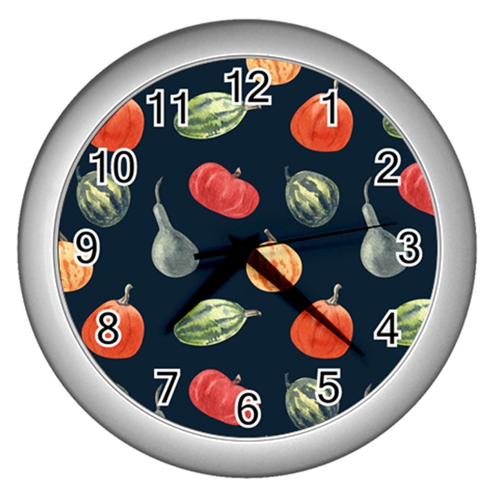 Vintage Vegetables  Wall Clock (Silver)