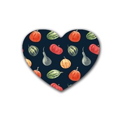 Vintage Vegetables  Rubber Coaster (heart) by ConteMonfreyShop