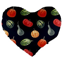 Vintage Vegetables  Large 19  Premium Heart Shape Cushion by ConteMonfreyShop