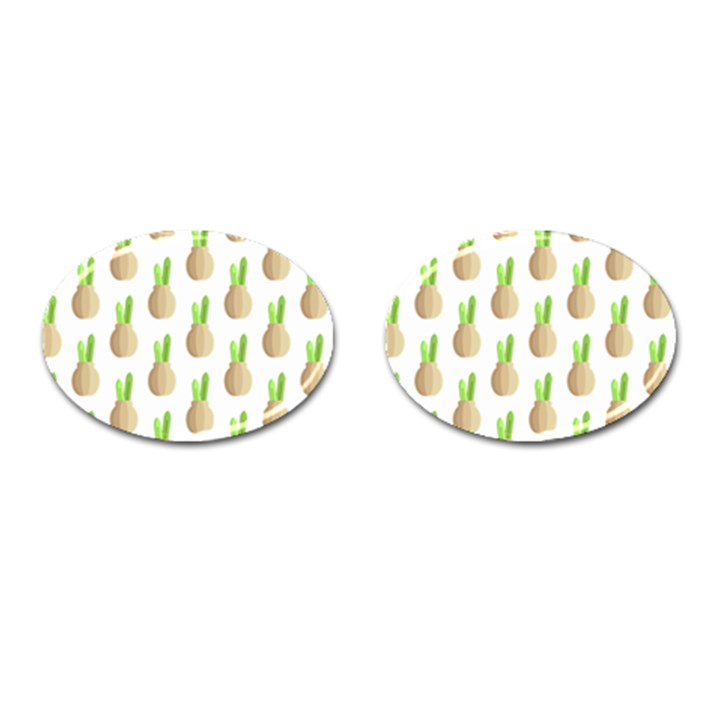 Succulent Vases  Cufflinks (Oval)