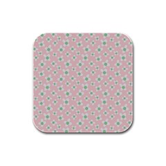 Pink Spring Blossom Rubber Square Coaster (4 Pack) by ConteMonfreyShop