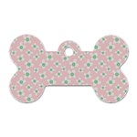 Pink Spring Blossom Dog Tag Bone (Two Sides) Front