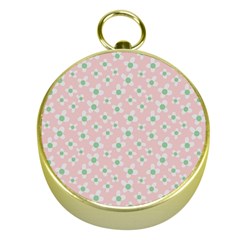 Pink Spring Blossom Gold Compass by ConteMonfreyShop