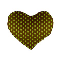 All The Green Apples Standard 16  Premium Flano Heart Shape Cushion 