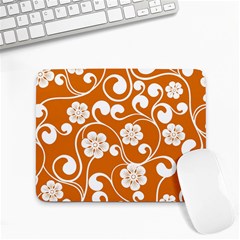 Orange Floral Walls  Small Mousepad by ConteMonfreyShop