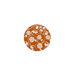 Orange Floral Walls  1  Mini Magnet by ConteMonfreyShop