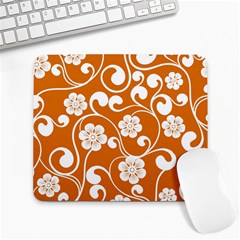 Orange Floral Walls  Large Mousepad by ConteMonfreyShop