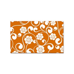 Orange Floral Walls  Sticker (rectangular)