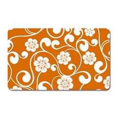 Orange Floral Walls  Magnet (rectangular) by ConteMonfreyShop