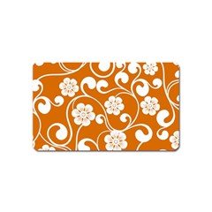 Orange Floral Walls  Magnet (name Card) by ConteMonfreyShop