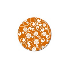 Orange Floral Walls  Golf Ball Marker by ConteMonfreyShop