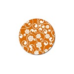 Orange Floral Walls  Golf Ball Marker Front