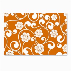 Orange Floral Walls  Postcard 4 x 6  (pkg Of 10) by ConteMonfreyShop