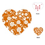 Orange Floral Walls  Playing Cards Single Design (Heart) Front