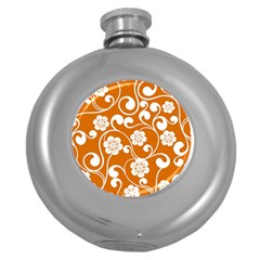 Orange Floral Walls  Hip Flask (5 Oz) by ConteMonfreyShop