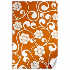 Orange Floral Walls  Canvas 24  X 36  by ConteMonfreyShop