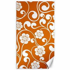 Orange Floral Walls  Canvas 40  X 72  by ConteMonfreyShop