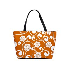 Orange Floral Walls  Classic Shoulder Handbag by ConteMonfreyShop