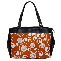 Orange Floral Walls  Oversize Office Handbag