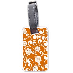 Orange Floral Walls  Luggage Tag (one Side)