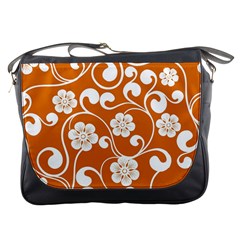 Orange Floral Walls  Messenger Bag by ConteMonfreyShop