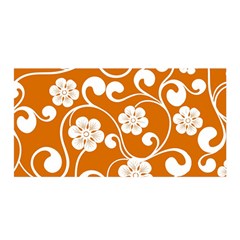 Orange Floral Walls  Satin Wrap 35  X 70 